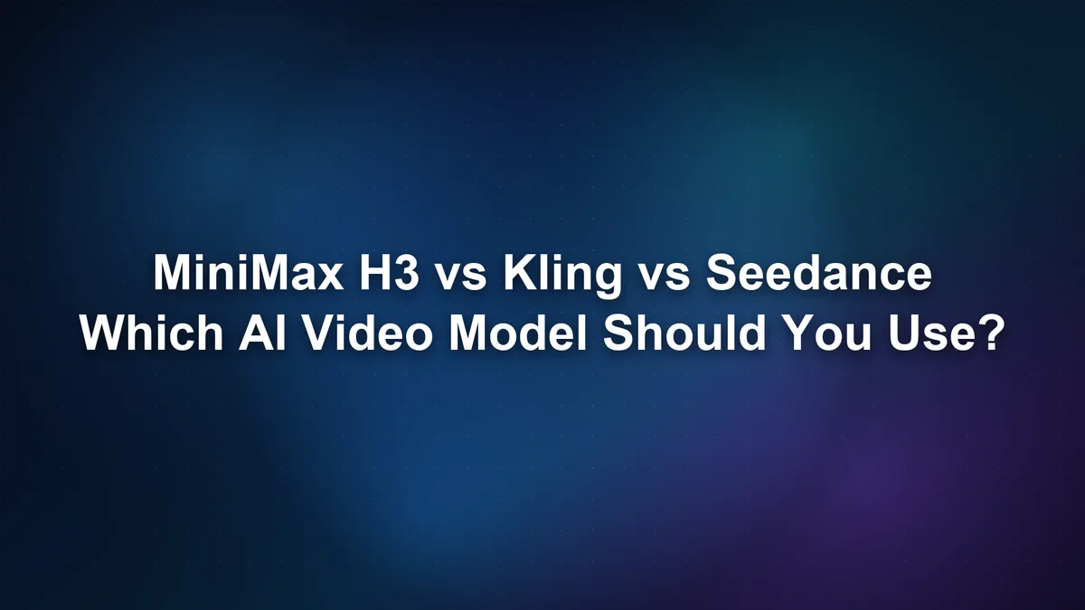 Moss Image Blog: MiniMax H3 vs Kling vs Seedance: Which AI Video Model Should You Use?
